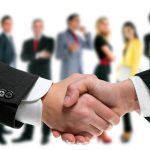 members of an employment leasing company shaking hands